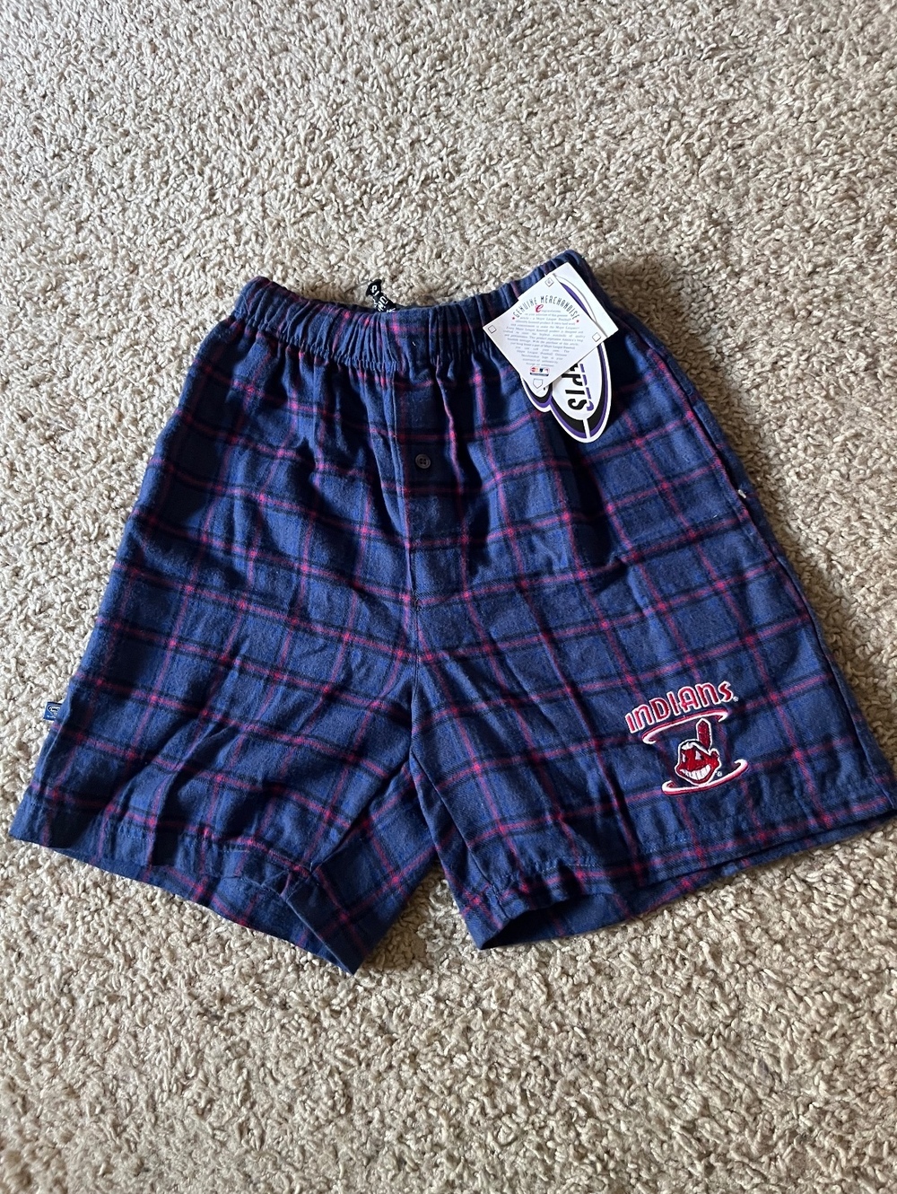 Concepts Sport Vintage Cleveland Indians Plaid Casual Shorts Size S